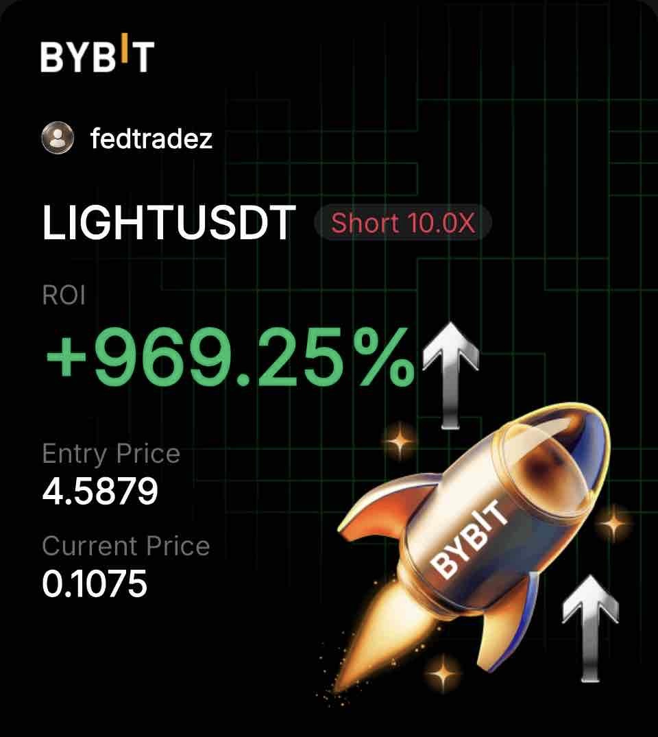 LIGHT/USDT short trade — +969.25% ROI on Bybit