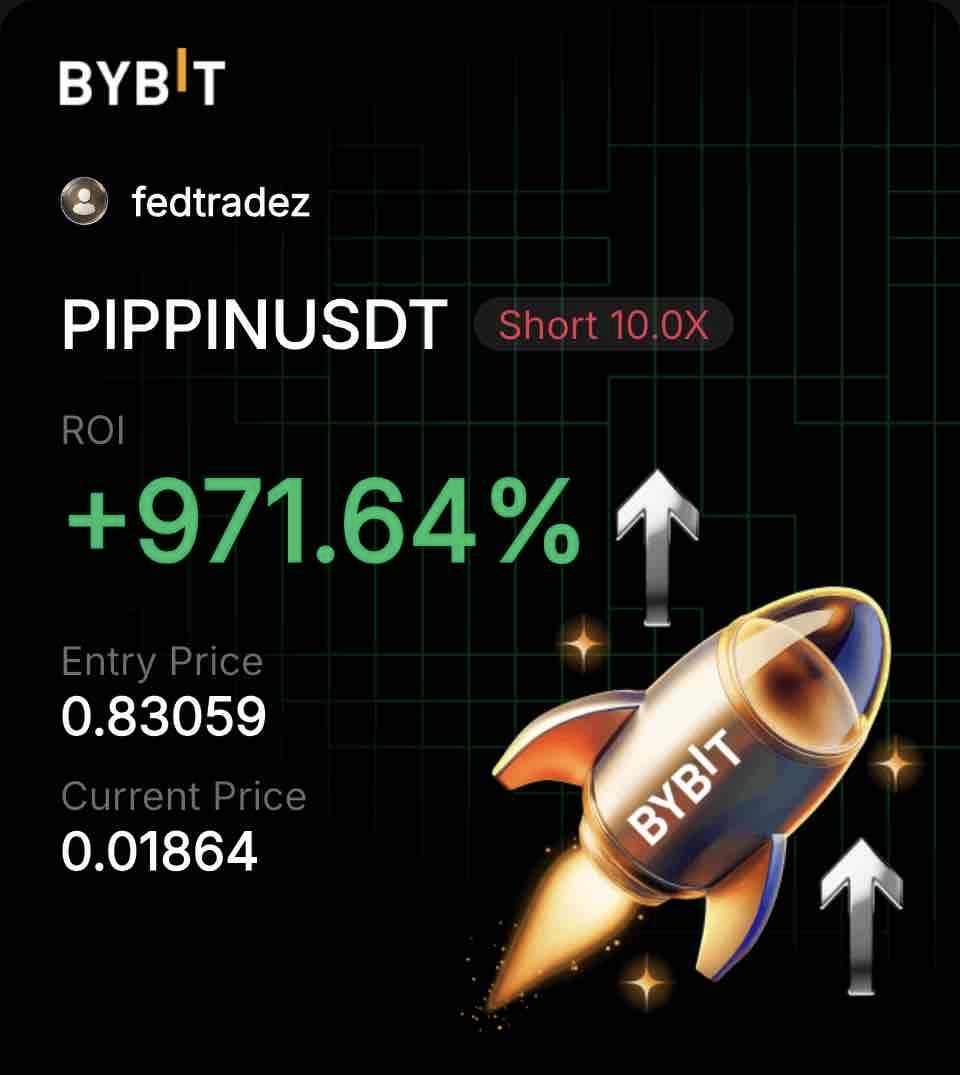 PIPPIN/USDT short trade — +971.64% ROI on Bybit